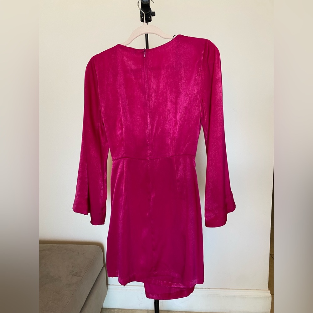 Zara Raspberry Silk Dress - Picture 4 of 6